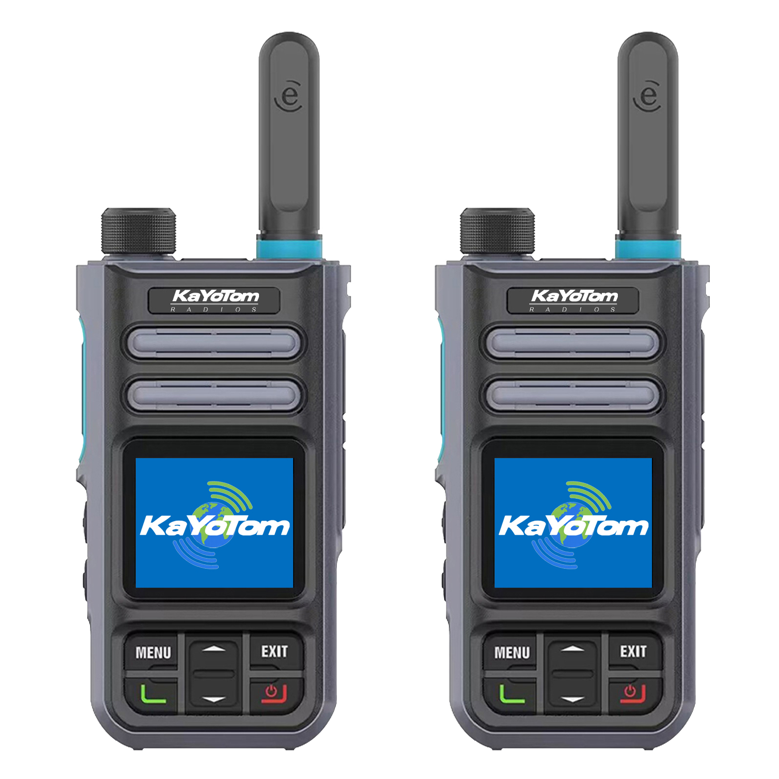 KaYoTom M16 4G POC Global Encrypted PTT Walkie Talkie Unlimited Range - IP67 waterproof, GPS tracking, Bluetooth & 7-Day Batter