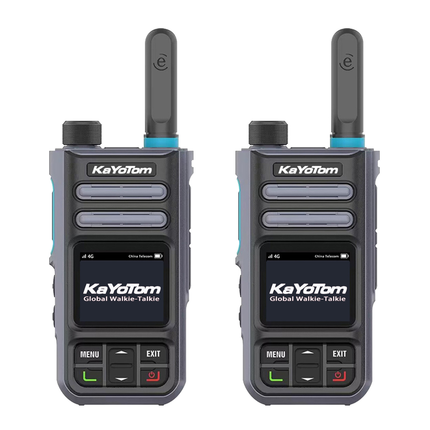 KaYoTom M16 4G POC Global Encrypted PTT Walkie Talkie Unlimited Range - IP67 waterproof, GPS tracking, Bluetooth & 7-Day Batter