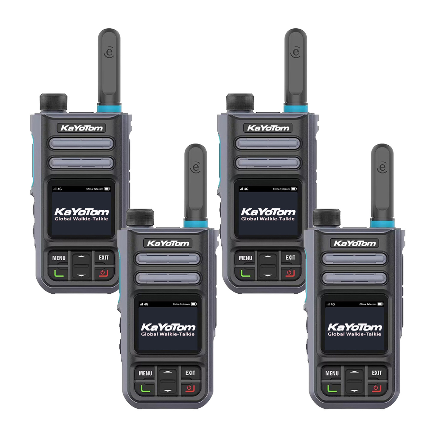 KaYoTom M16 4G POC Global Encrypted PTT Walkie Talkie Unlimited Range - IP67 waterproof, GPS tracking, Bluetooth & 7-Day Batter
