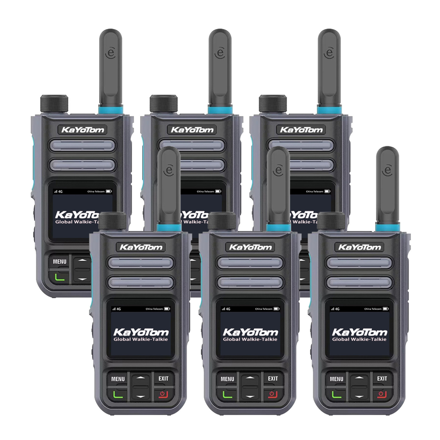 KaYoTom M16 4G POC Global Encrypted PTT Walkie Talkie Unlimited Range - IP67 waterproof, GPS tracking, Bluetooth & 7-Day Batter