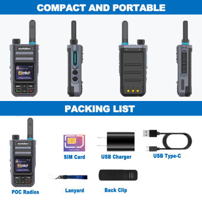 KaYoTom M16 Zello POC Global Encrypted Walkie Talkie Unlimited Range - IP67 waterproof, GPS tracking,  WiFi & Bluetooth, 72H Battery, 172 Countries Coverage