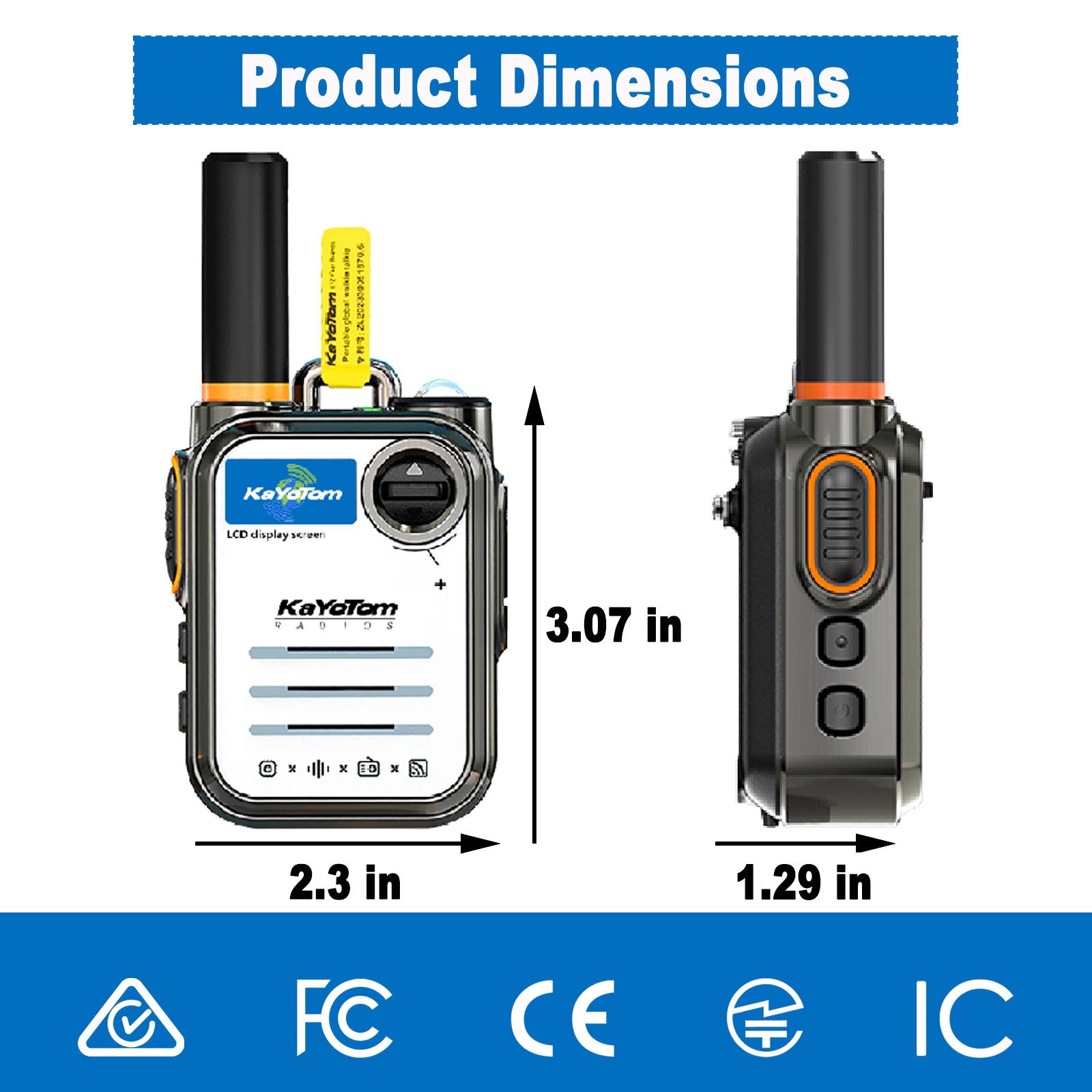 KaYoTom M22 Global Walkie Talkie Unlimited Range Encrypted Two-Way Radio - 72H Battery, Lightweight & LED Flashlight, 172 Countries Coverage