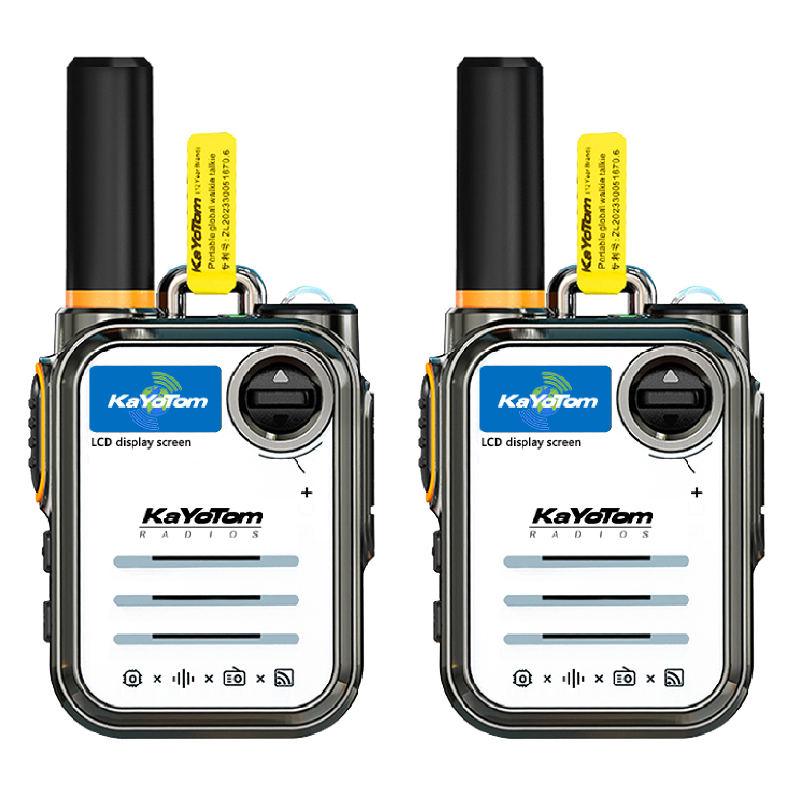 KaYoTom M22 Global Walkie Talkie Unlimited Range Encrypted Two-Way Radio - 72H Battery, Lightweight & LED Flashlight, 172 Countries Coverage