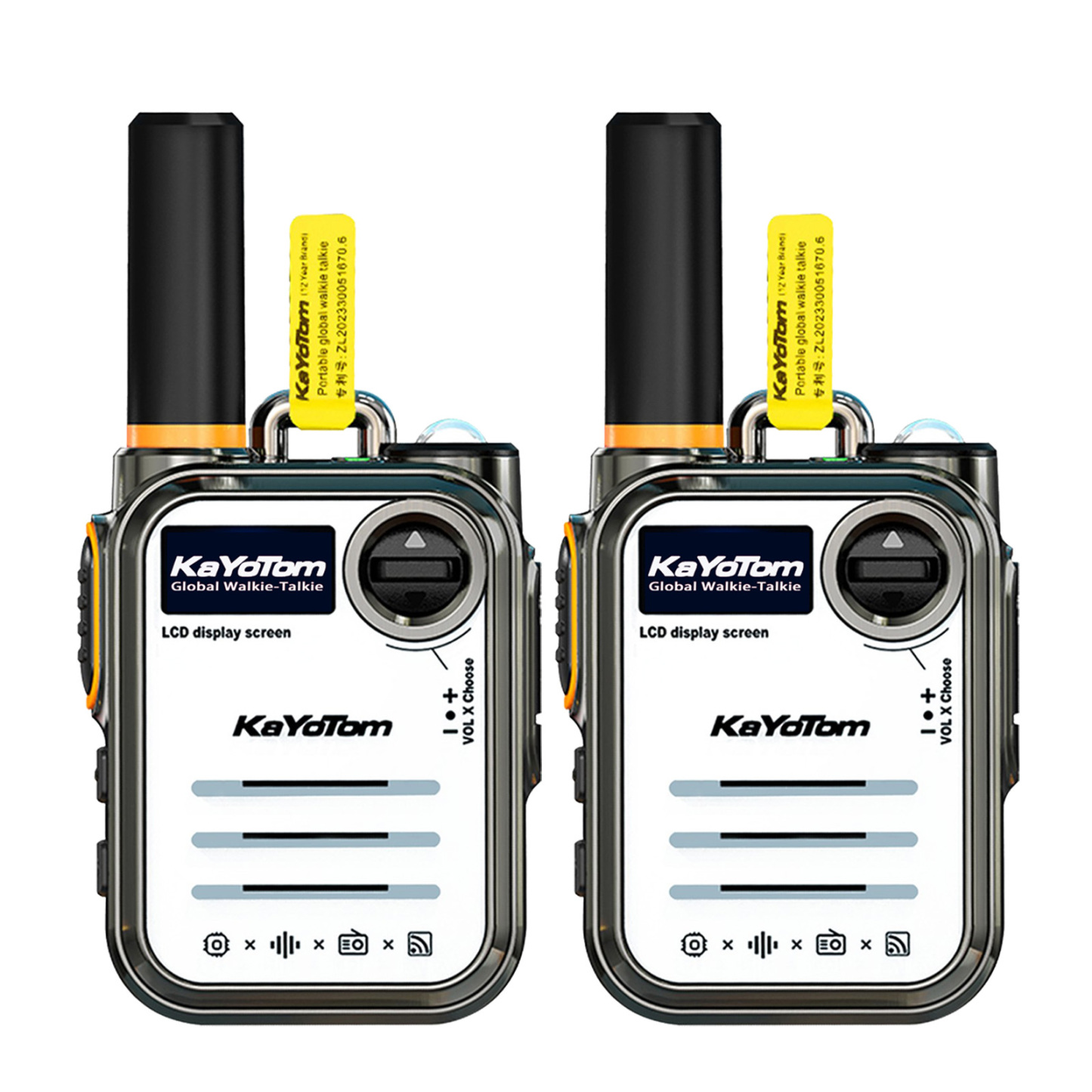 KaYoTom M22 Global Walkie Talkie Unlimited Range Encrypted Two-Way Radio - 72H Battery, Lightweight & LED Flashlight, 172 Countries Coverage