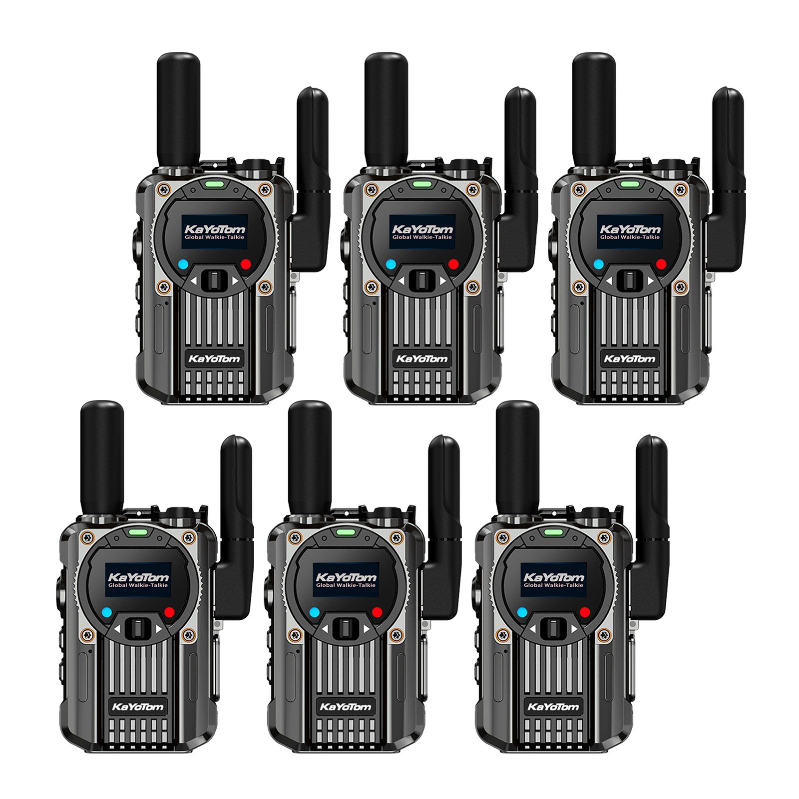 KaYoTom M66 Global Walkie Talkie Unlimited Range Encrypted Two-Way Radio - 72H Battery, FM Radio, Lightweight & LED Flashlight, 172 Countries Coverage