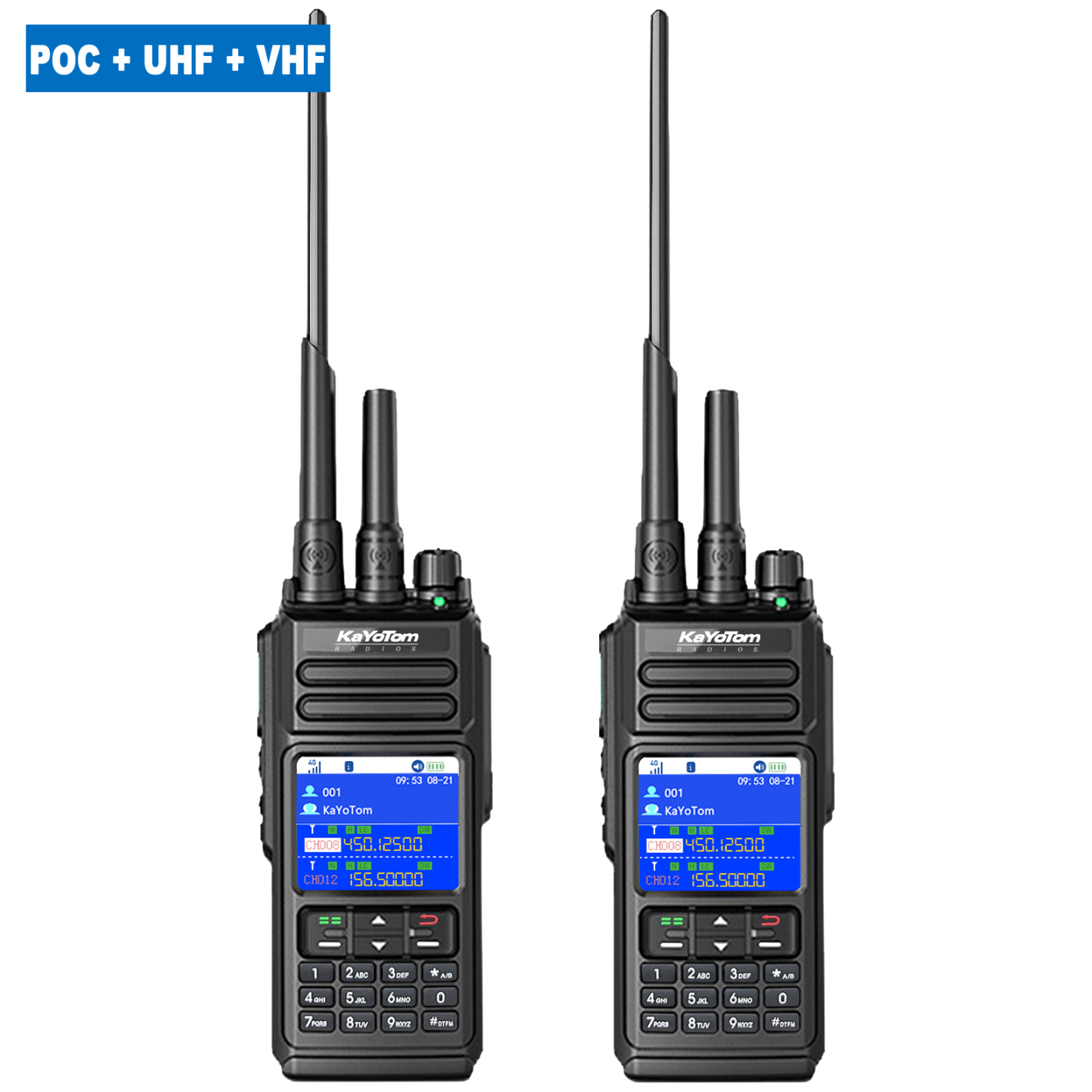 KaYoTom D10 Long Range Walkie Talkie, Unlimited Distance Global Two-Way Radio – PoC + UHF + VHF/GPS, Encrypted Communication, Dual PTT, HD Audio, IP68 Waterproof for Outdoor, Security, Business Use