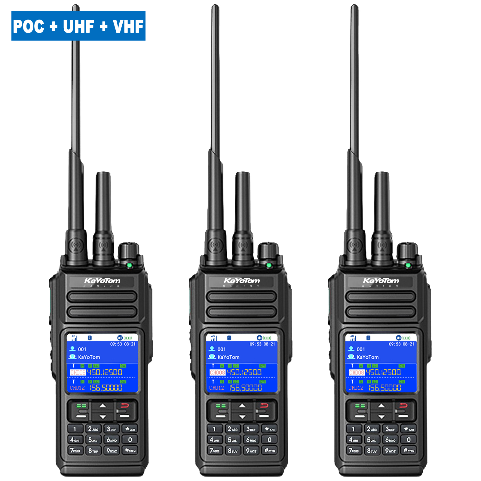 KaYoTom D10 Long Range Walkie Talkie, Unlimited Distance Global Two-Way Radio – PoC + UHF + VHF/GPS, Encrypted Communication, Dual PTT, HD Audio, IP68 Waterproof for Outdoor, Security, Business Use