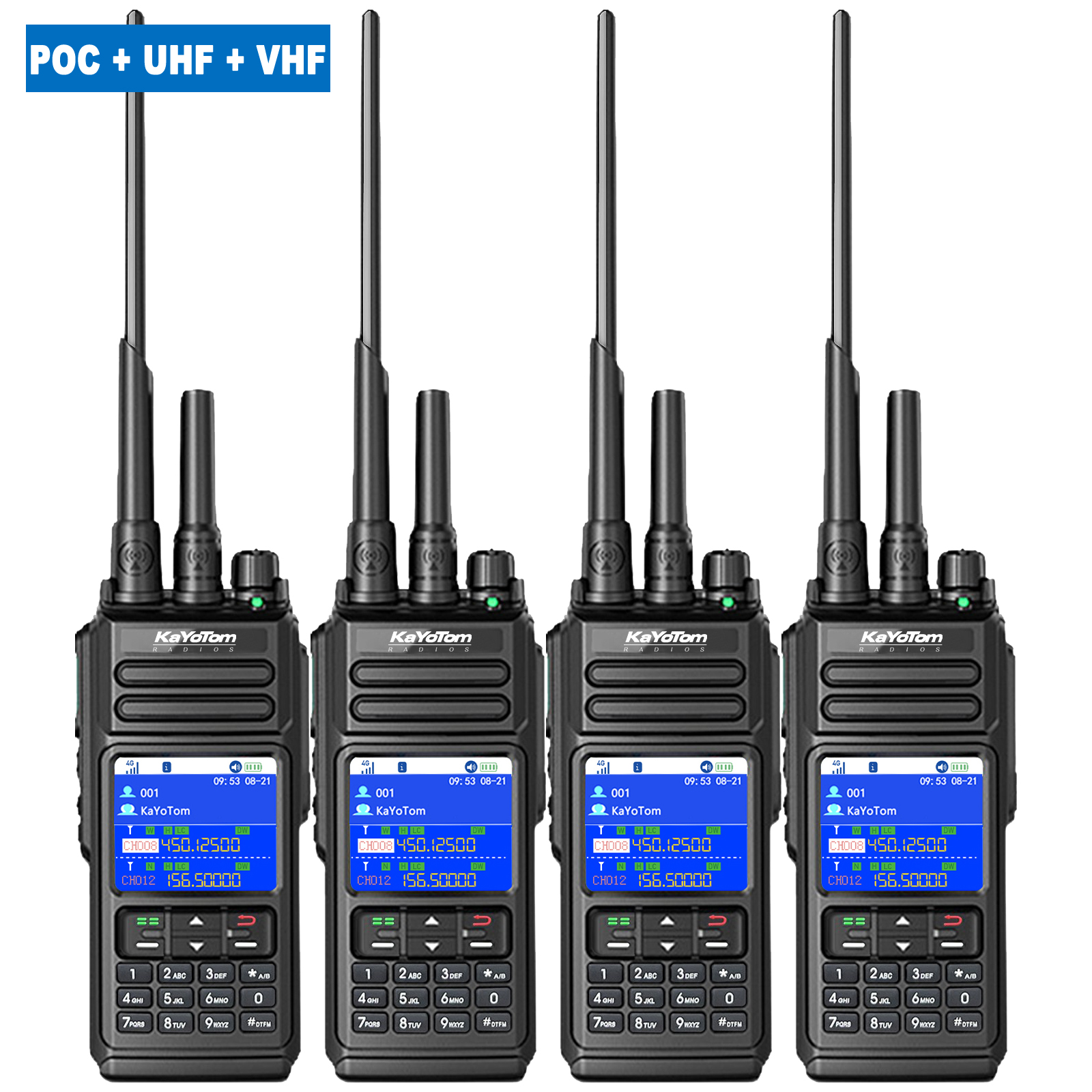 KaYoTom D10 Long Range Walkie Talkie, Unlimited Distance Global Two-Way Radio – PoC + UHF + VHF/GPS, Encrypted Communication, Dual PTT, HD Audio, IP68 Waterproof for Outdoor, Security, Business Use