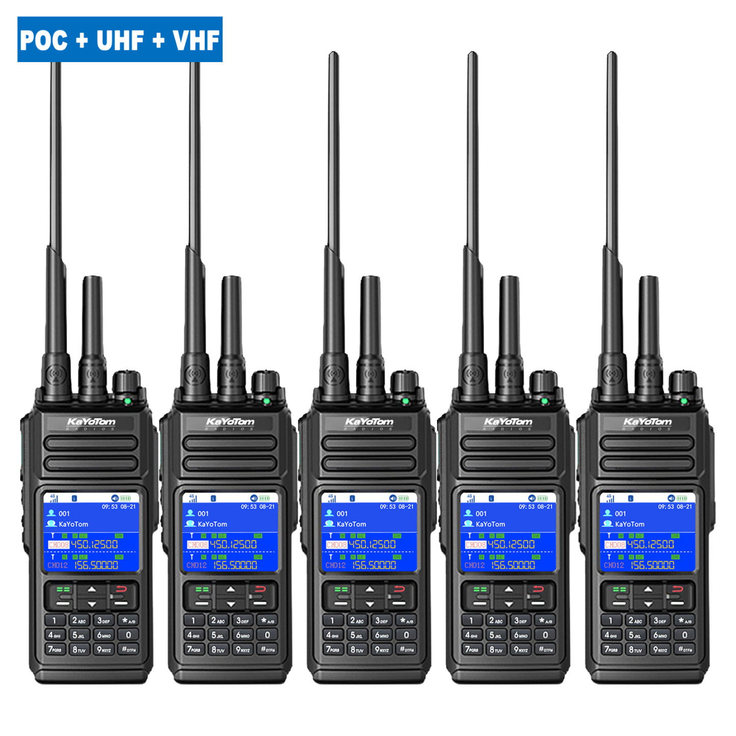 KaYoTom D10 Long Range Walkie Talkie, Unlimited Distance Global Two-Way Radio – PoC + UHF + VHF/GPS, Encrypted Communication, Dual PTT, HD Audio, IP68 Waterproof for Outdoor, Security, Business Use