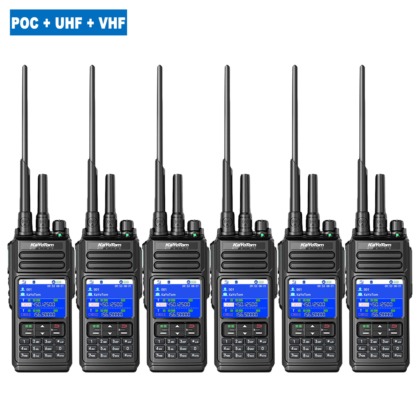 KaYoTom D10 Long Range Walkie Talkie, Unlimited Distance Global Two-Way Radio – PoC + UHF + VHF/GPS, Encrypted Communication, Dual PTT, HD Audio, IP68 Waterproof for Outdoor, Security, Business Use