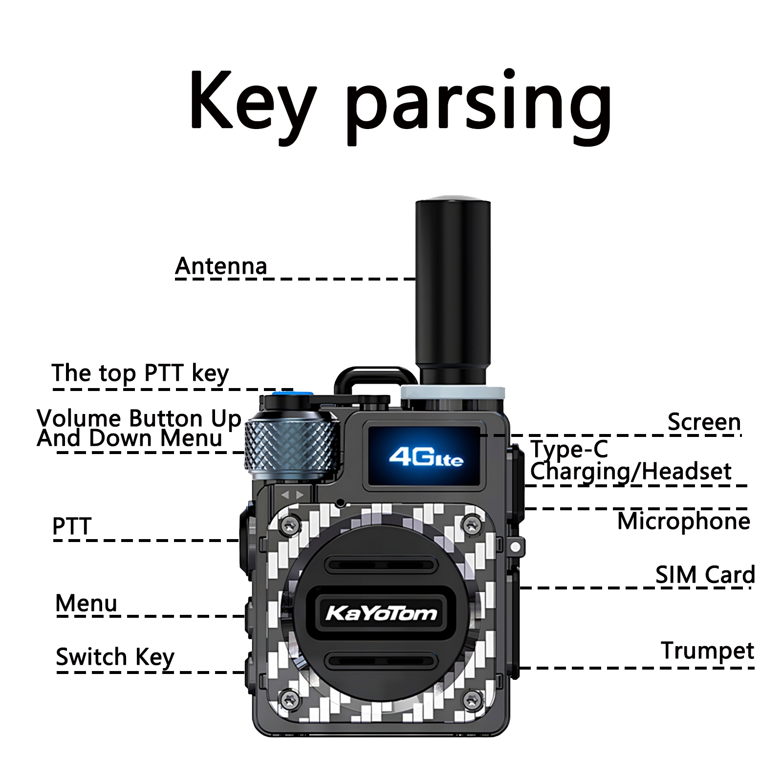 KaYoTom M09 Global Walkie Talkie Unlimited Range Encrypted Two-Way Radio - 72H Battery, HD Audio, Lightweight & Waterproof, 172 Countries Coverage
