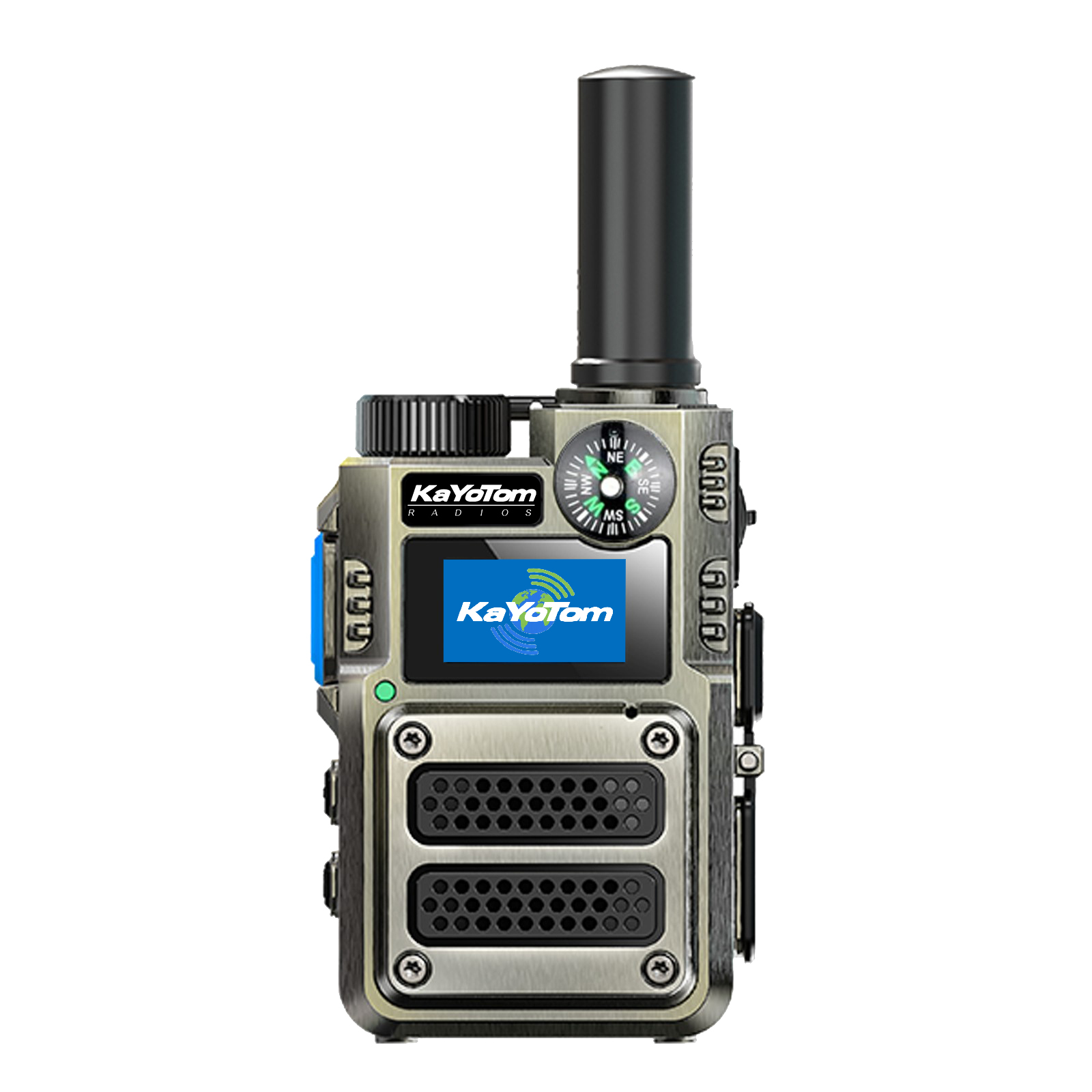 KaYoTom M12 Global Walkie Talkie Unlimited Range Encrypted Two-Way Radio - Compass, 72H Battery, HD Audio, Lightweight & LED Flashlight, 172 Countries Coverage