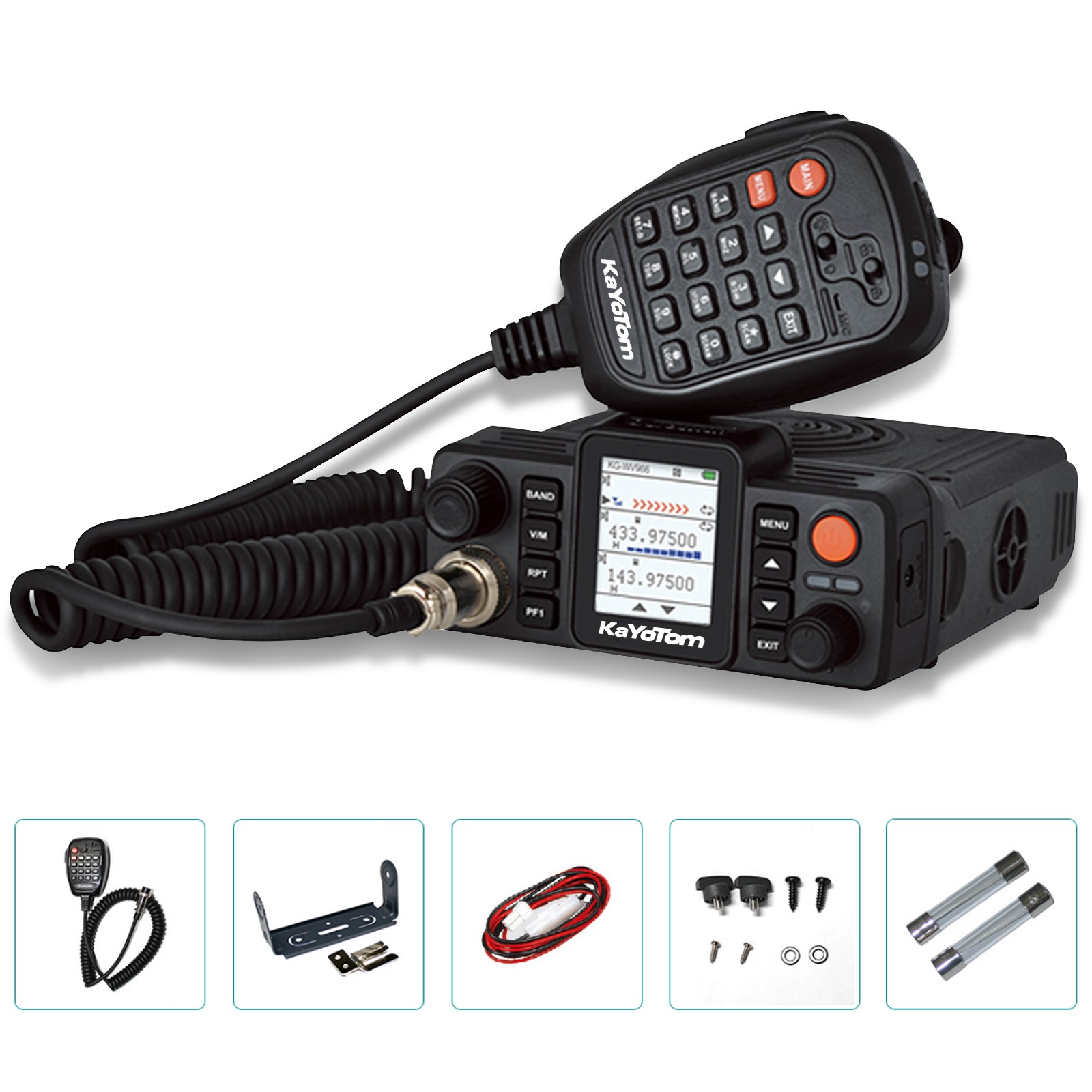 KaYoTom Professional Dual-mode Car Walkie Talkie, Long-distance & High-definition Sound, Public Network & Analog Dual-band for Efficient Communication