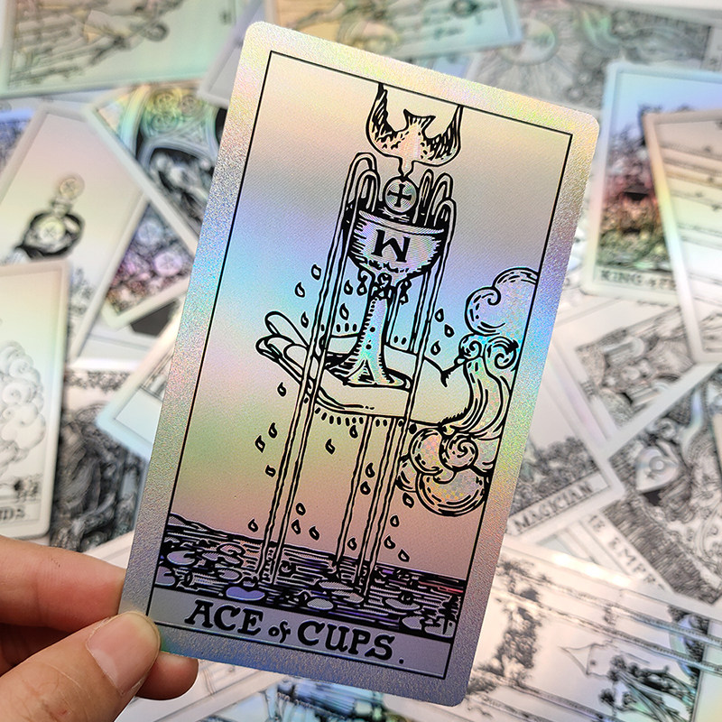 Luxury Black and Silver Iridescent Tarot Cards: Mysterious Gothic Gift for Beginners & Experts