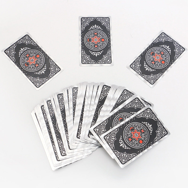 Black Gold Hexagram Rider Gold Foil Tarot Deck – 78 Pcs Waterproof Scratch-Resistant Tarot Cards In Rigid Gift Box