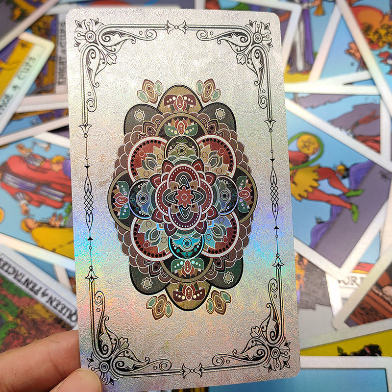 Luxury Black and Silver Iridescent Tarot Cards: Mysterious Gothic Gift for Beginners & Experts