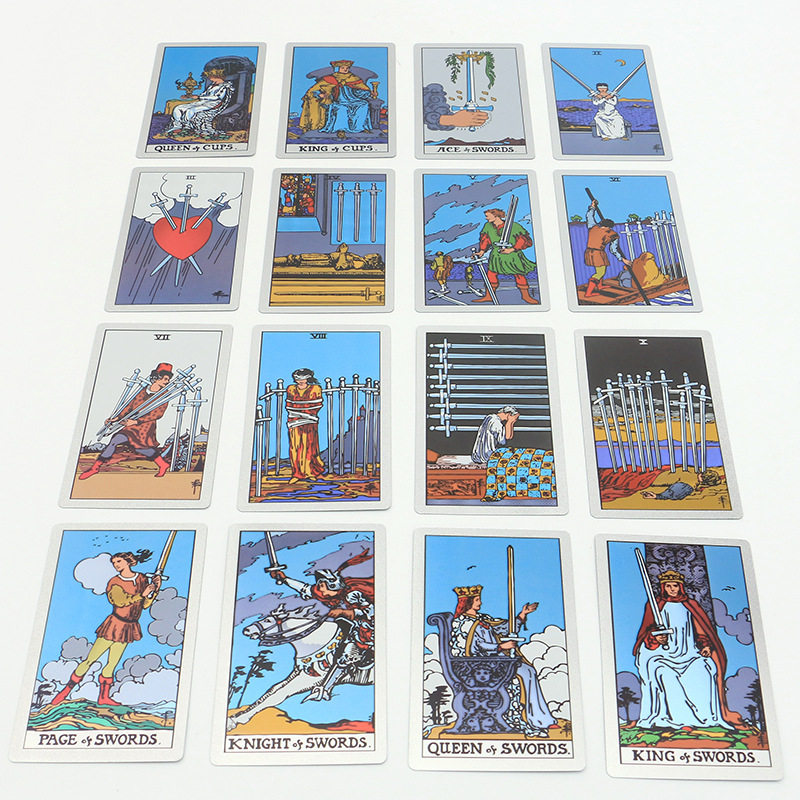 Black Gold Hexagram Rider Gold Foil Tarot Deck – 78 Pcs Waterproof Scratch-Resistant Tarot Cards In Rigid Gift Box