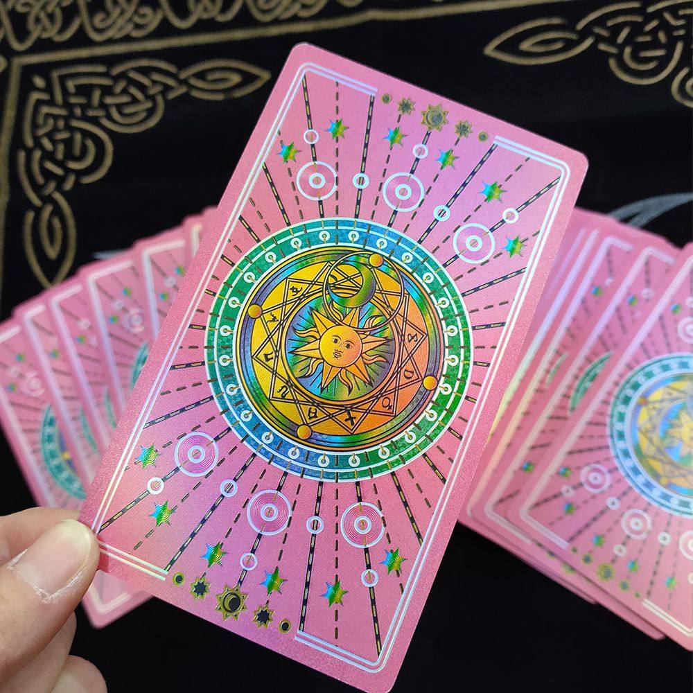 Factory Direct Sale Genuine Laser Iridescent Fluorescent Gold Foil Waite Tarot Cards TARO DECK Cross-Border Electronic Products