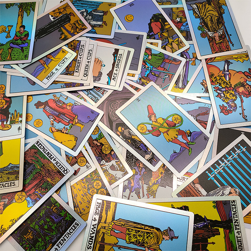 Luxury Black and Silver Iridescent Tarot Cards: Mysterious Gothic Gift for Beginners & Experts