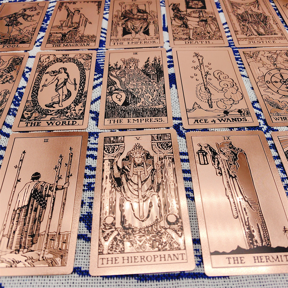 Waterproof Rose Gold Tarot: Pink Floral Mandala PVC Deck with Gift Box