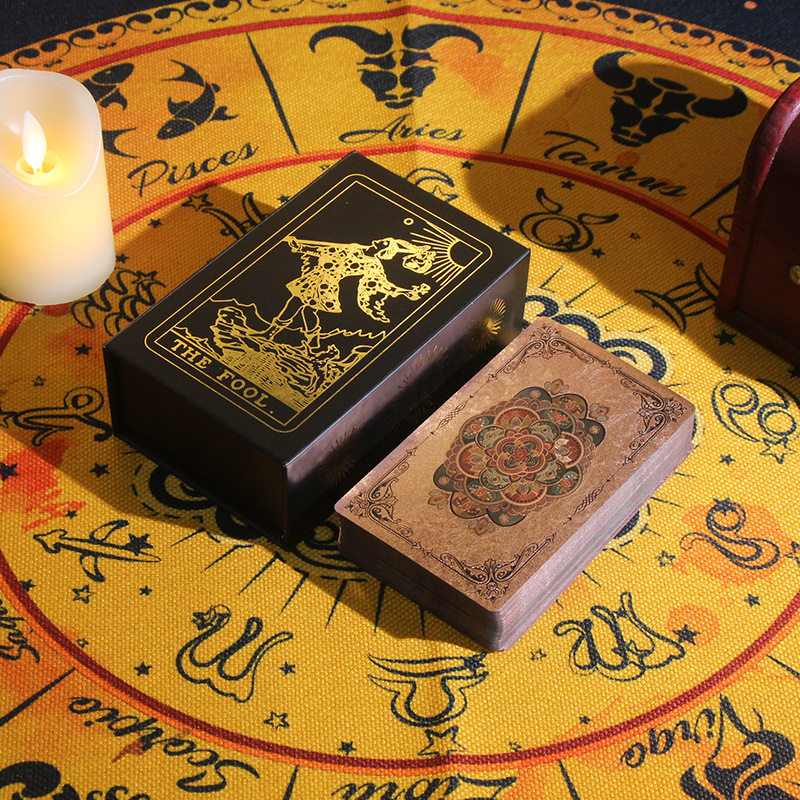 28-Factory Direct Rose Gold European and American Flower Waite Gold Foil Tarot Cross-Border E-commerce Exclusive Product