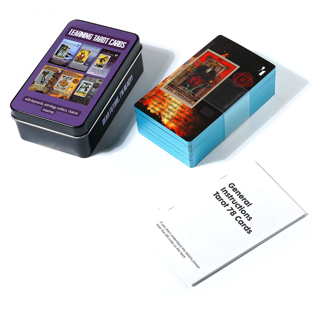 "Dear Future, I'm Ready"Learning Tarot Cards with Meanings on Them | Portable Tin Box Edition | Witchy Gift