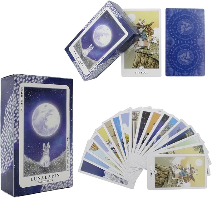 Lunalapin Tarot Deck - Unique Indie Rabbit-Themed Tarot Cards for Beginners & Collectors