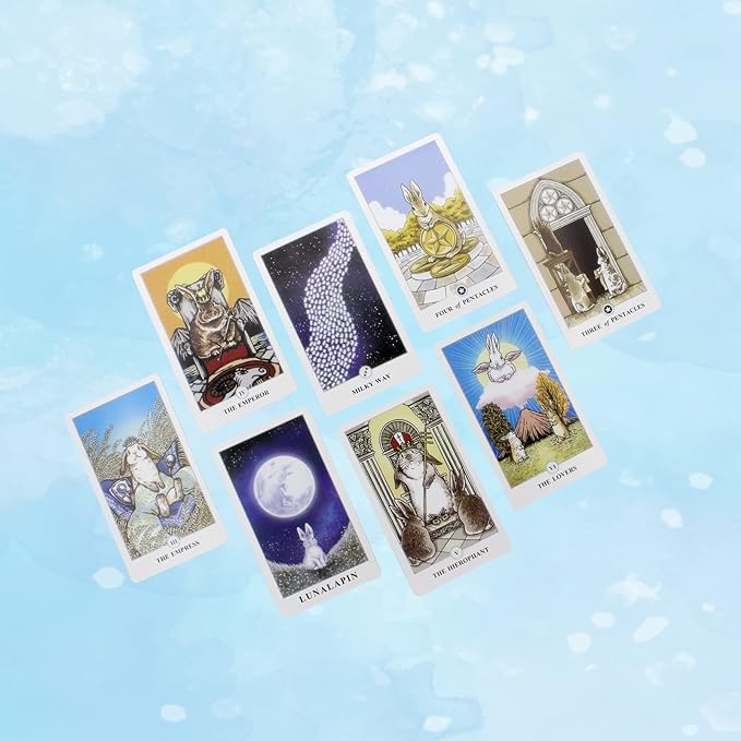 Lunalapin Tarot Deck - Unique Indie Rabbit-Themed Tarot Cards for Beginners & Collectors