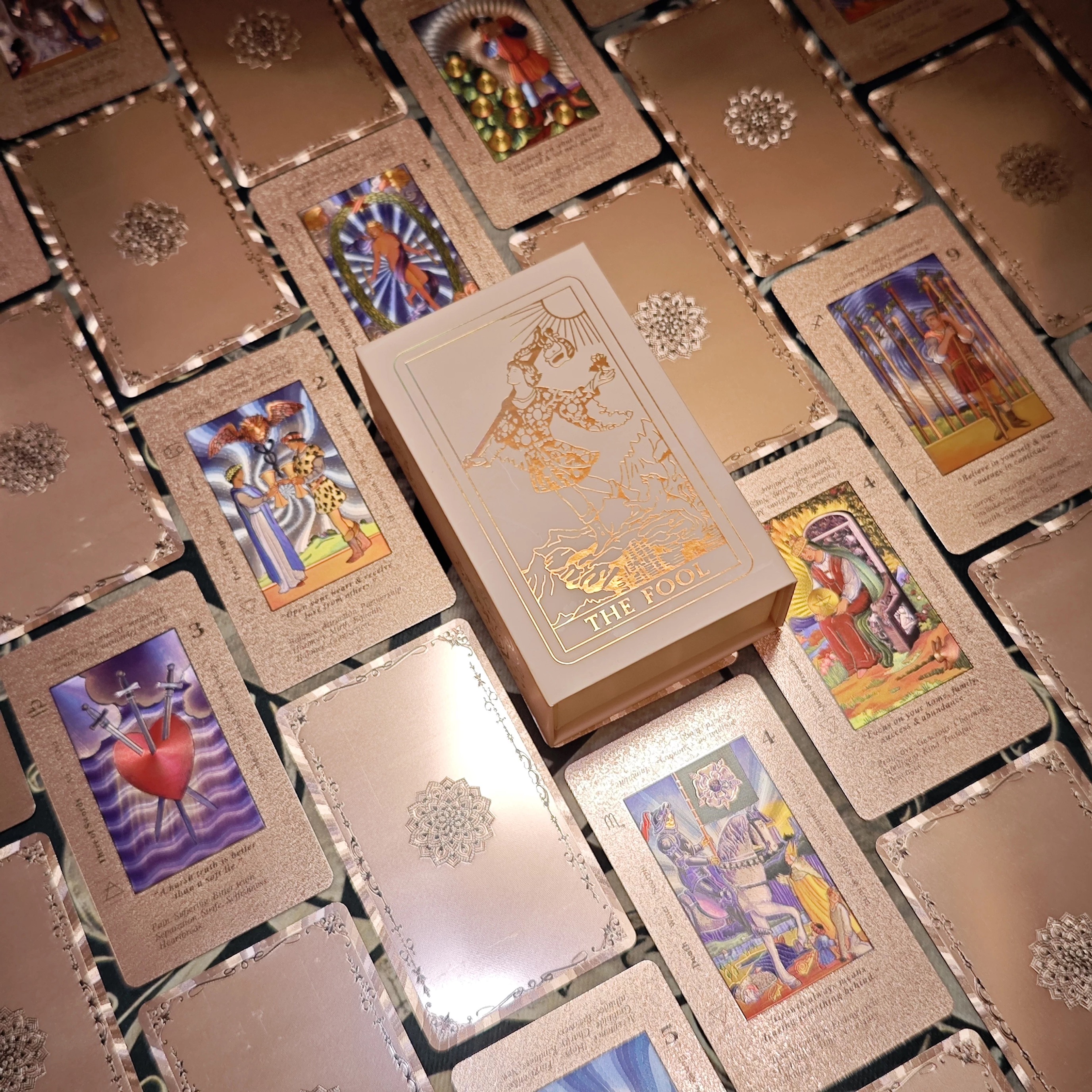 LINSINA Pink Learning Tarot: Cards with Meanings | Aesthetic Girly Tarot Set | Perfect Fortune Telling Gift for Lovers