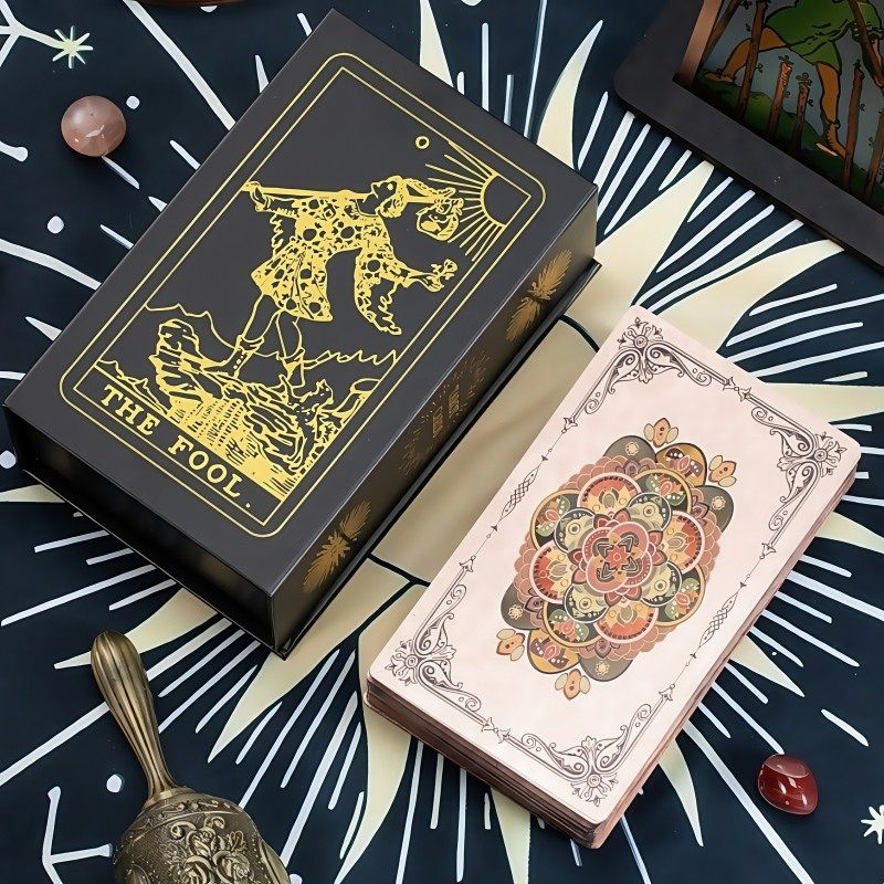 Factory Direct Rose Gold European and American Flower Waite Gold Foil Tarot Cross-Border E-commerce Exclusive Product