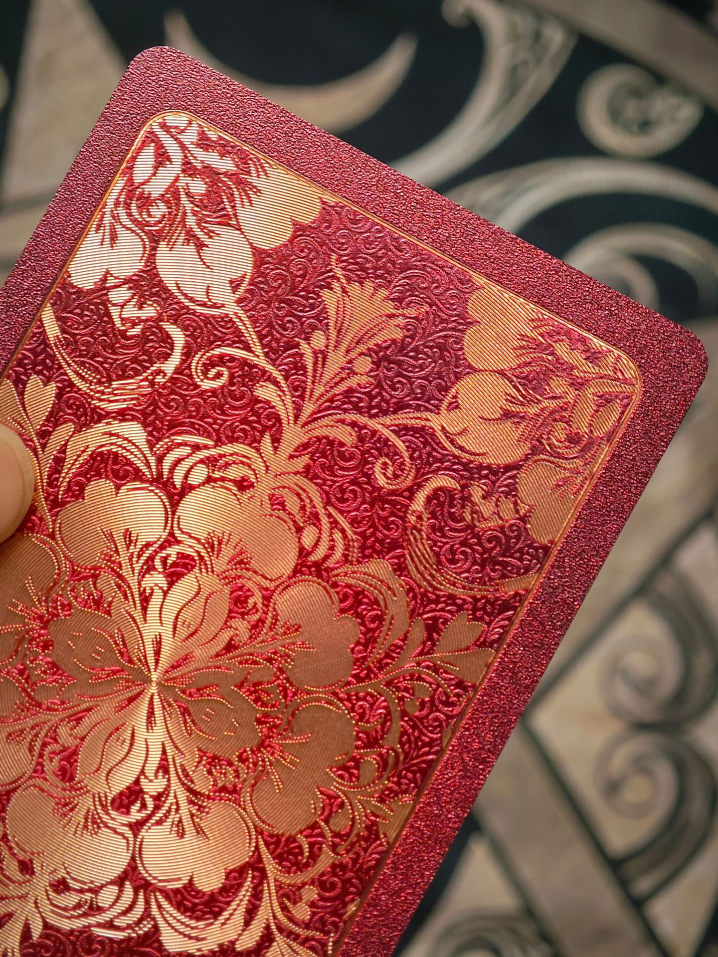 Waterproof Burgundy Tarot Cards for Beginners — Durable Gold Foil Mandala Deck