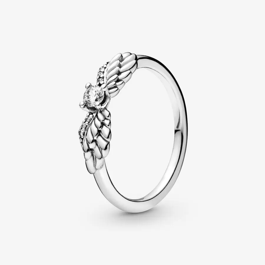 Sparkling Angel Wings Ring-JewelrYowns