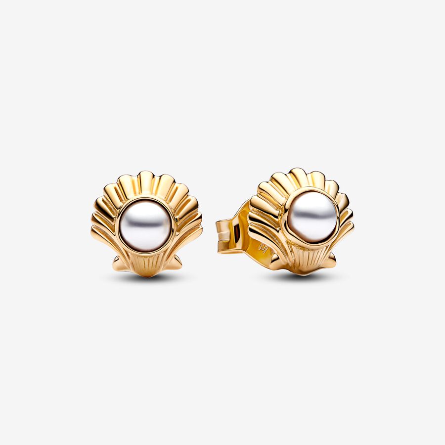 The Little Mermaid Seashell Stud Earrings-JewelrYowns