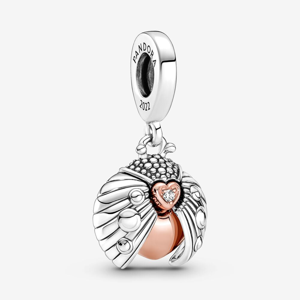 Club 2022 Ladybird & Heart Dangle Charm-JewelrYowns