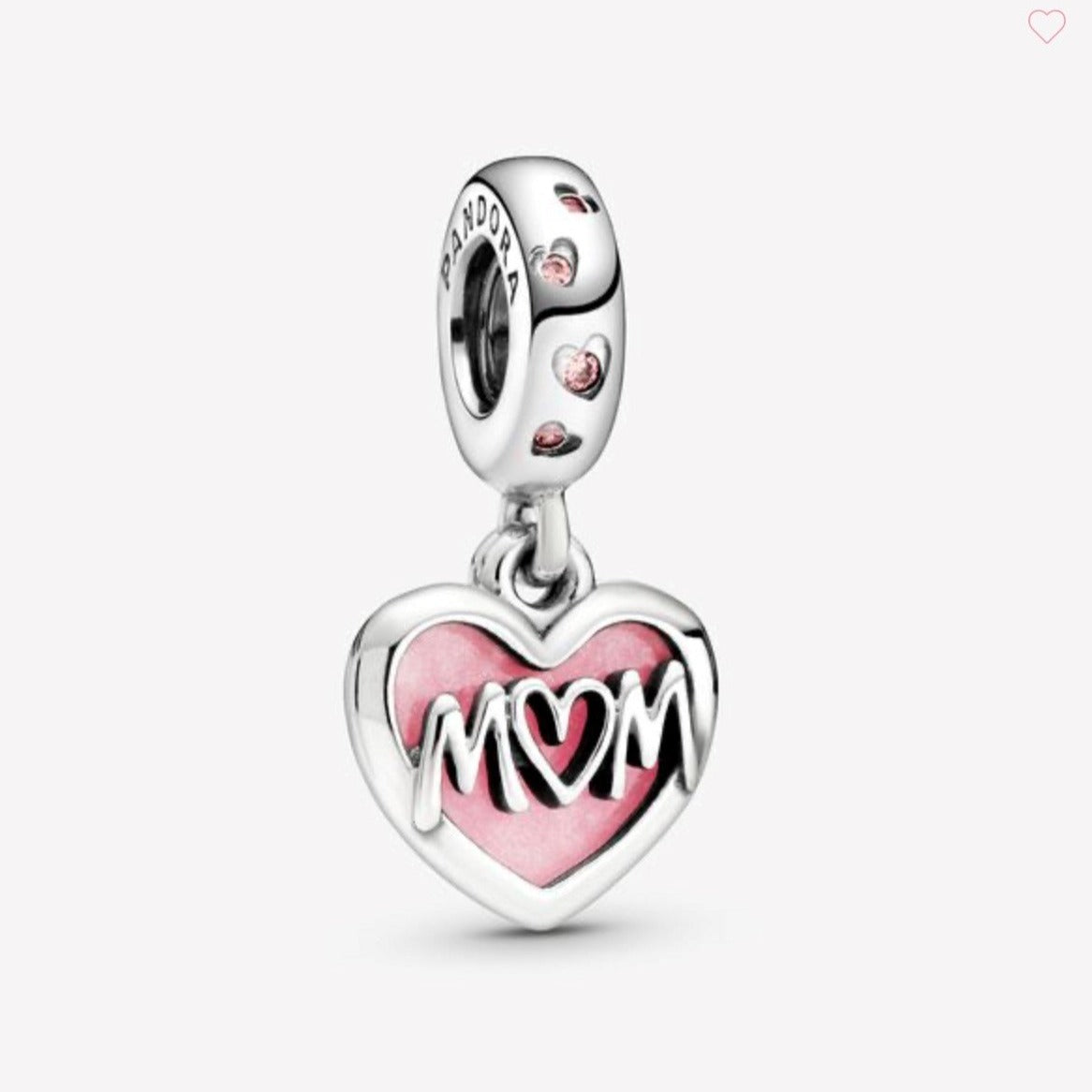 Mom Script Heart Dangle Charm-JewelrYowns