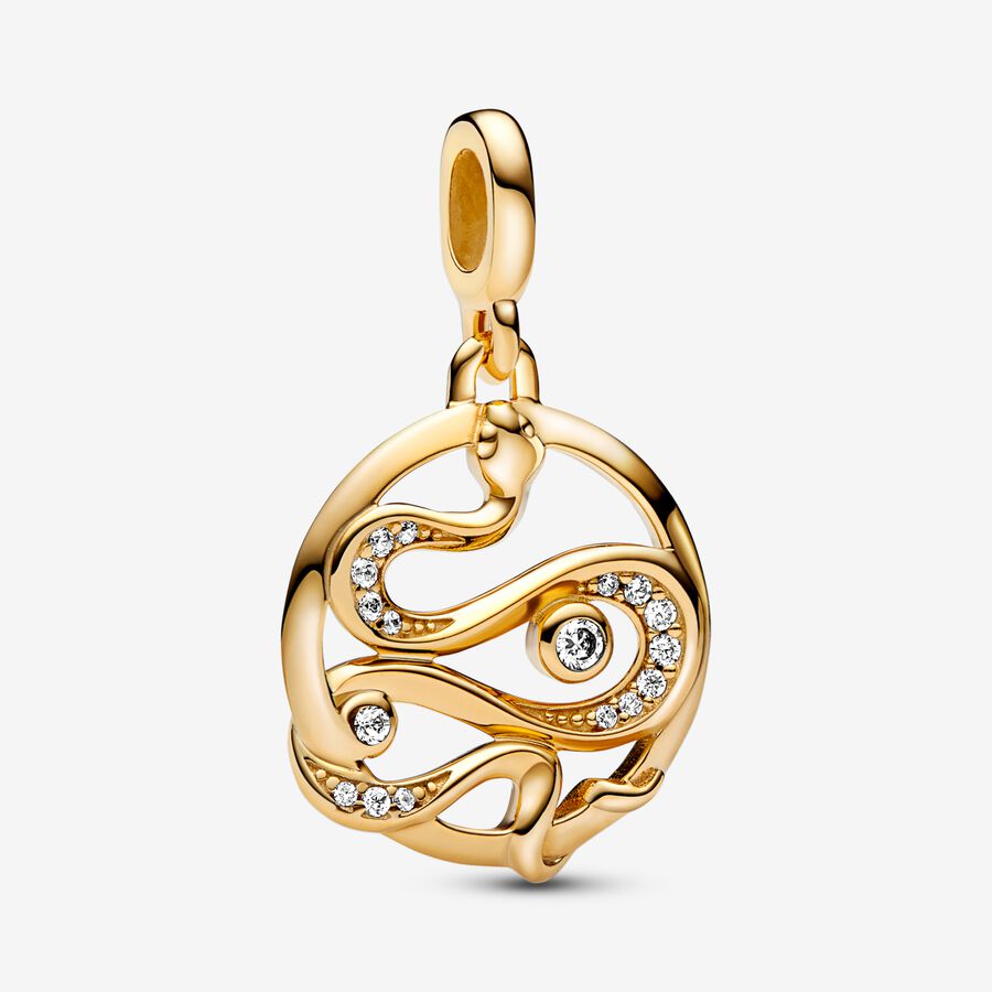 ME Pavé Snake Medallion Charm-JewelrYowns