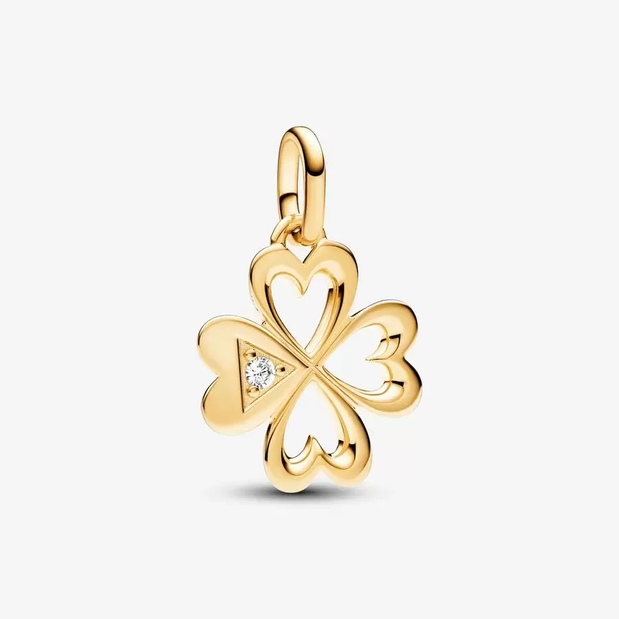 ME Heart Four-leaf Clover Medallion Charm-JewelrYowns