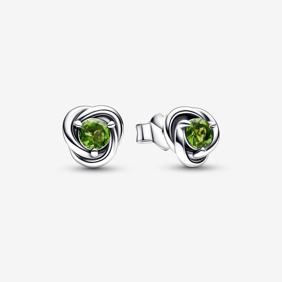 Eternity Circle Stud Earrings | August Peridot-JewelrYowns