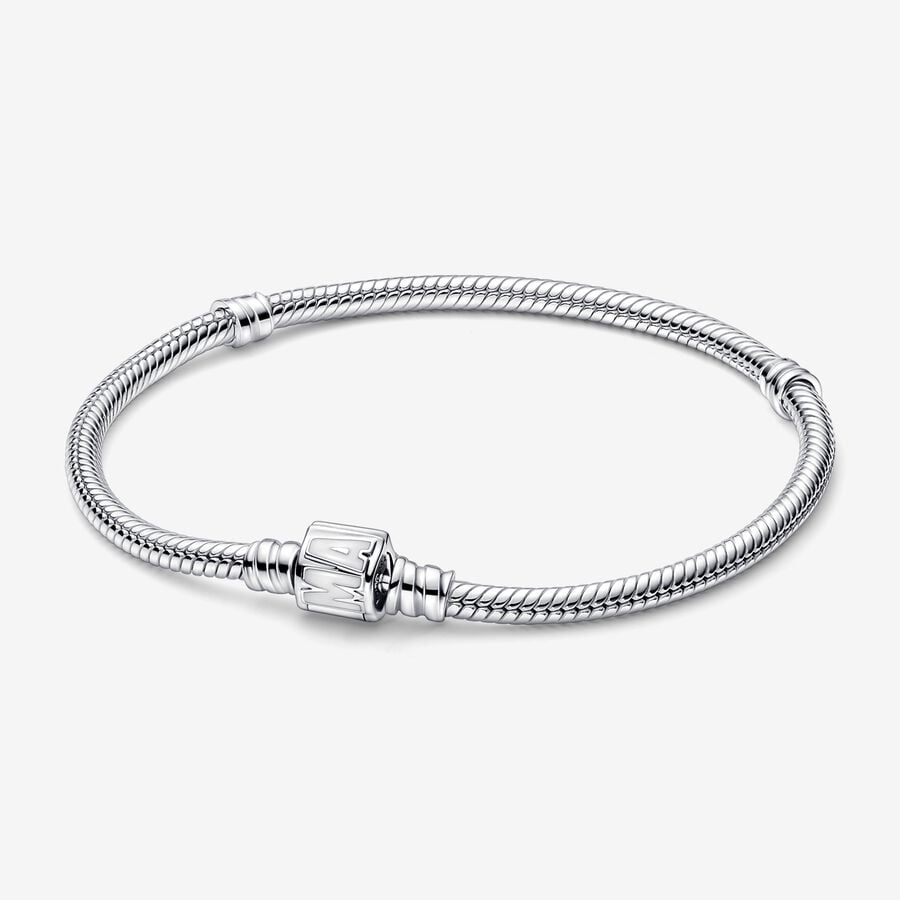 Moments Logo Clasp Snake Chain Bracelet-JewelrYowns