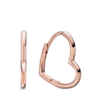 Rose Asymmetric Heart-Hoop Earrings-JewelrYowns