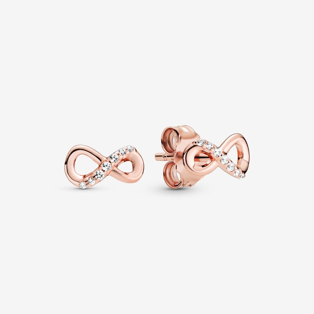 Sparkling Infinity Stud Earrings-JewelrYowns