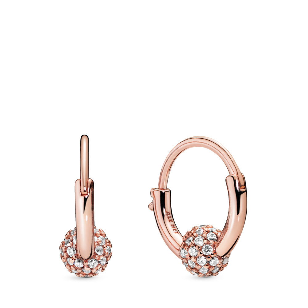 Hoop Earring with Cubic Zirconia-JewelrYowns