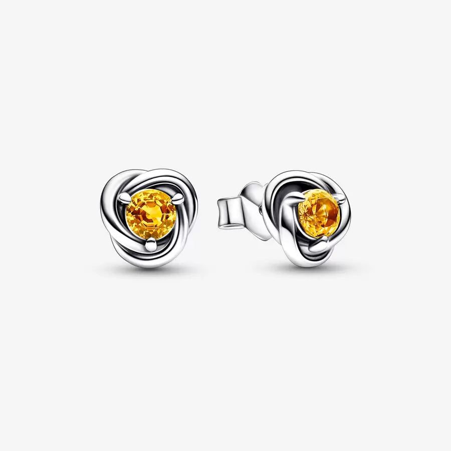 November Honey Eternity Circle Stud Earrings-JewelrYowns