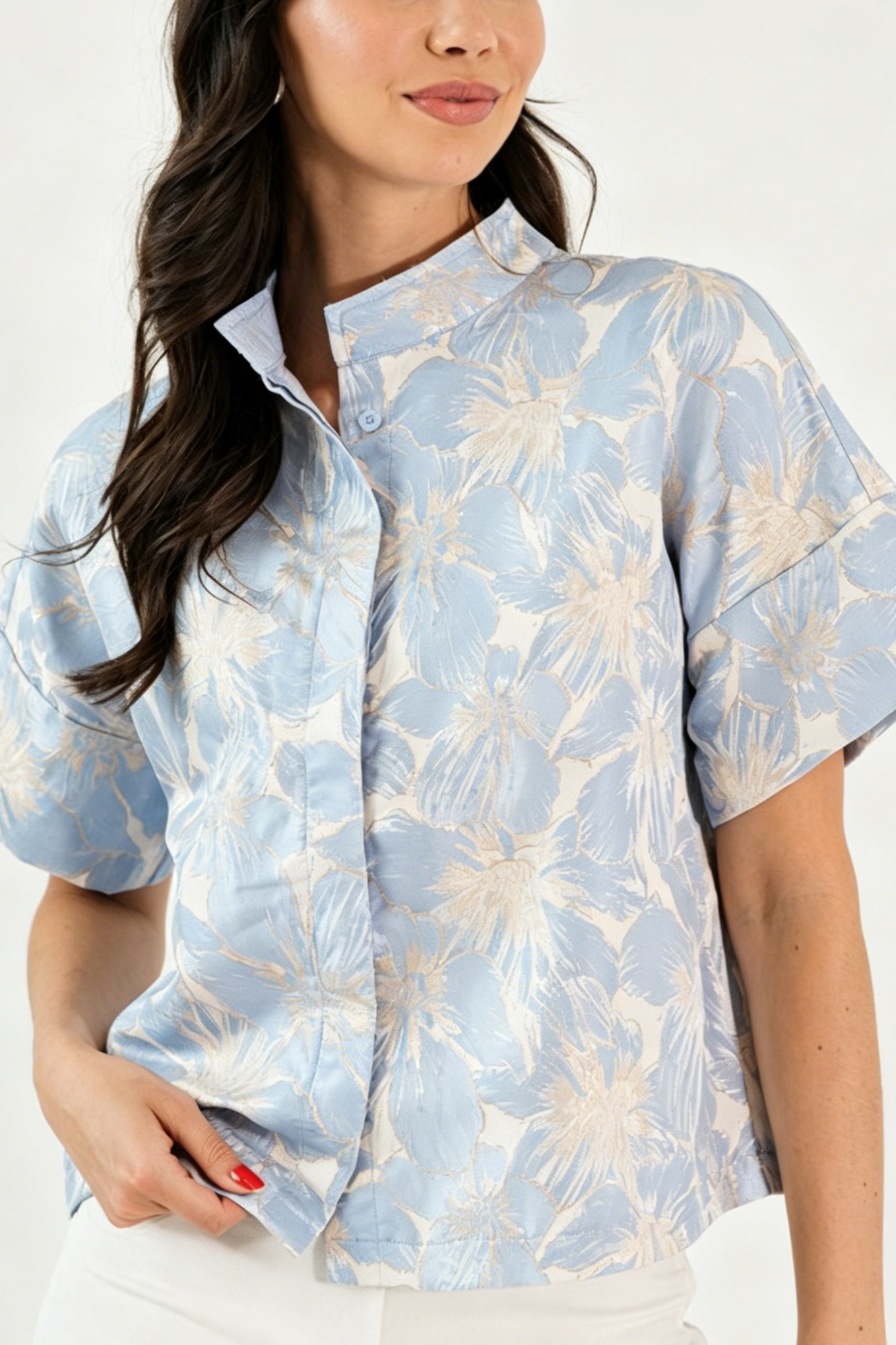 Jacquard Blooms Blouse