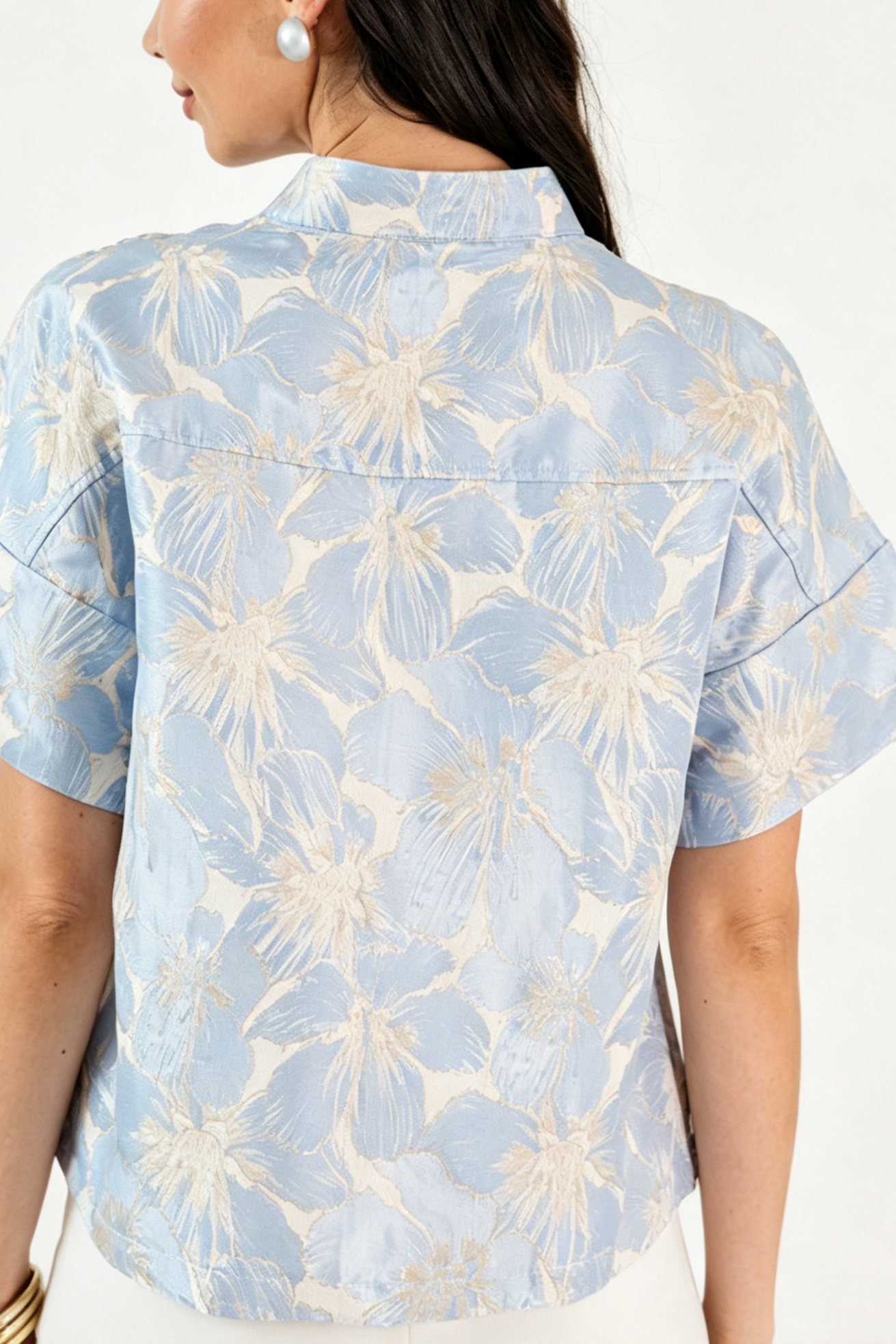 Jacquard Blooms Blouse