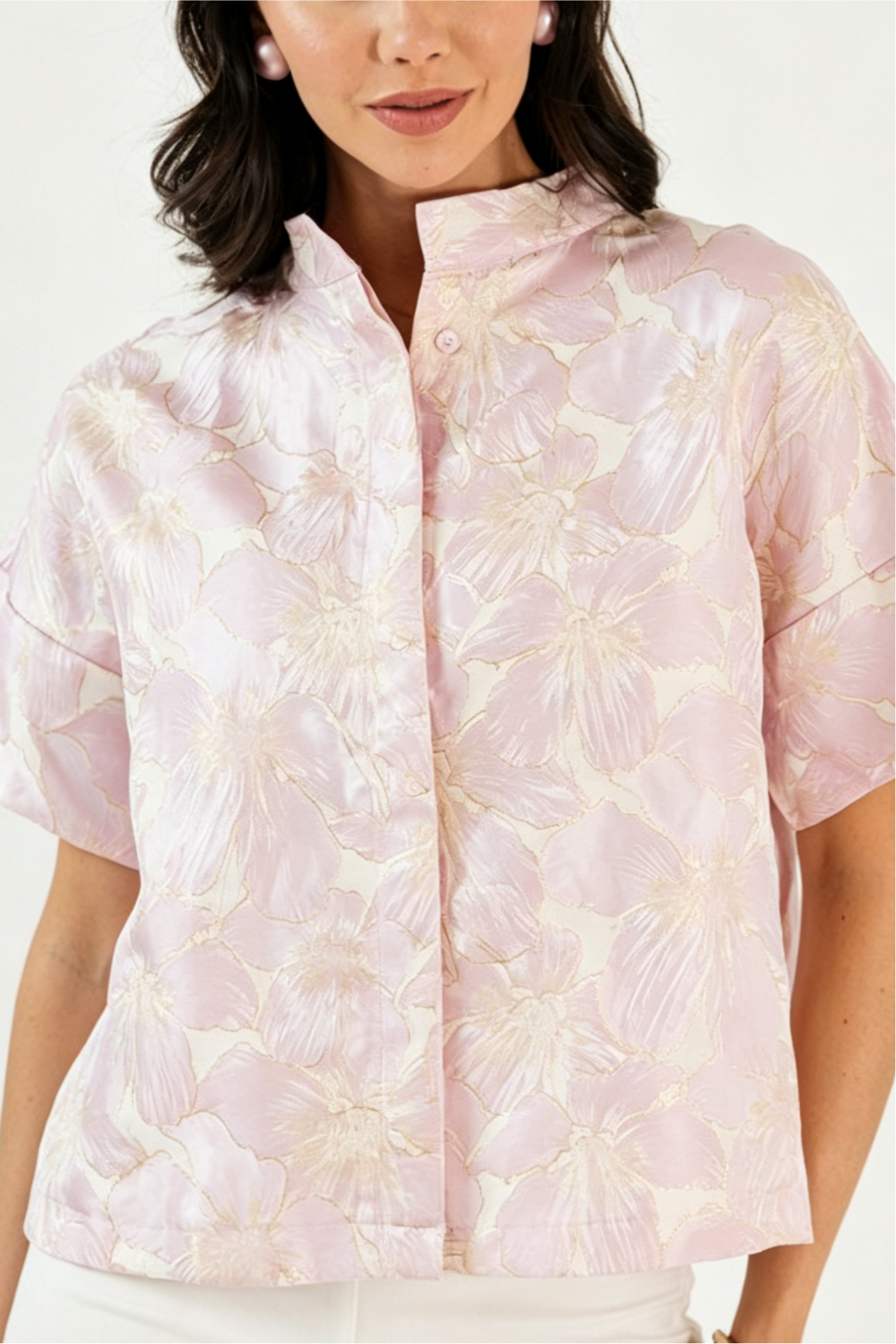 Jacquard Blooms Blouse