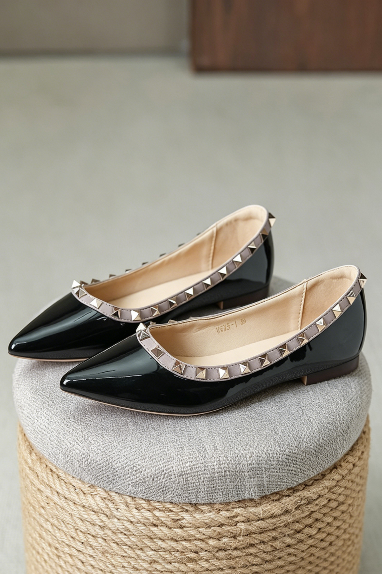 Women's Nude Studded Flats