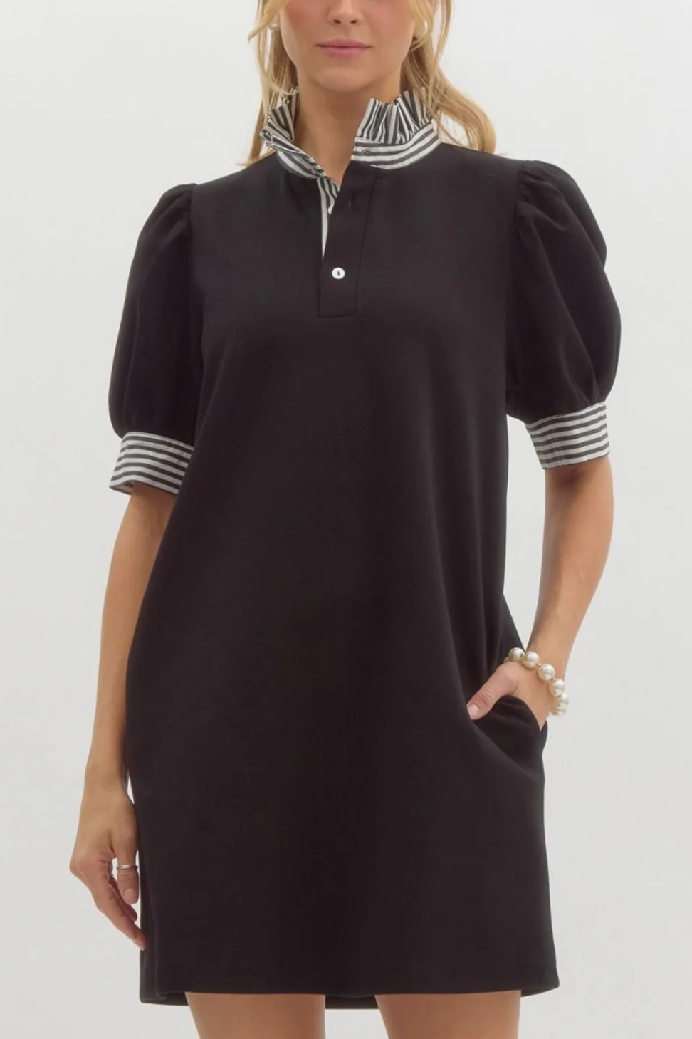 Sadie Stripe Collar Mini Dress