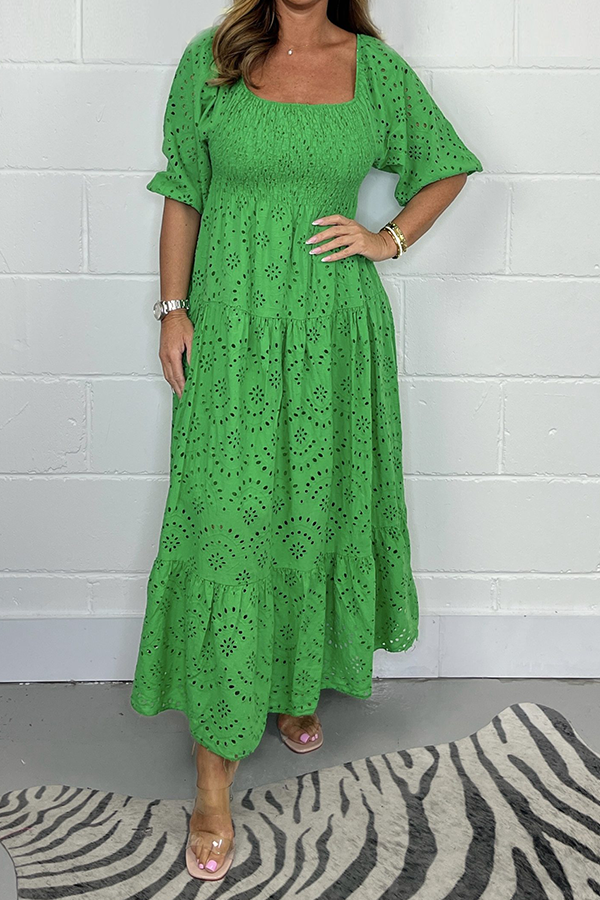 Embroidery Anglaise Maxi Dress