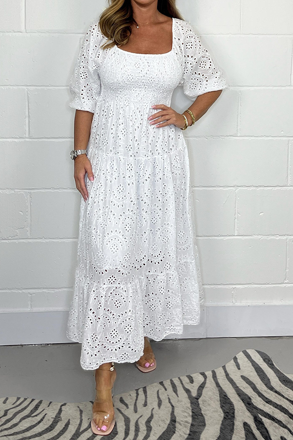 Embroidery Anglaise Maxi Dress